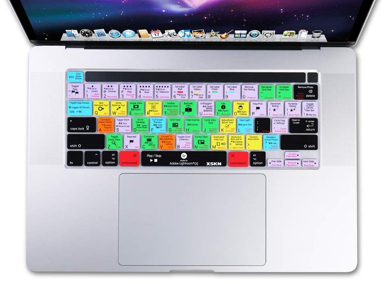 XSKN Lightroom CC English Silicone Shortcuts Keyboard Cover Skin for 2019 New MacBook Pro 16 inch A2141 2020 New MacBook Pro 13.3 inch A2338 M1/ A2251/A2289 with Touch Bar & Touch ID US Version - Image 5